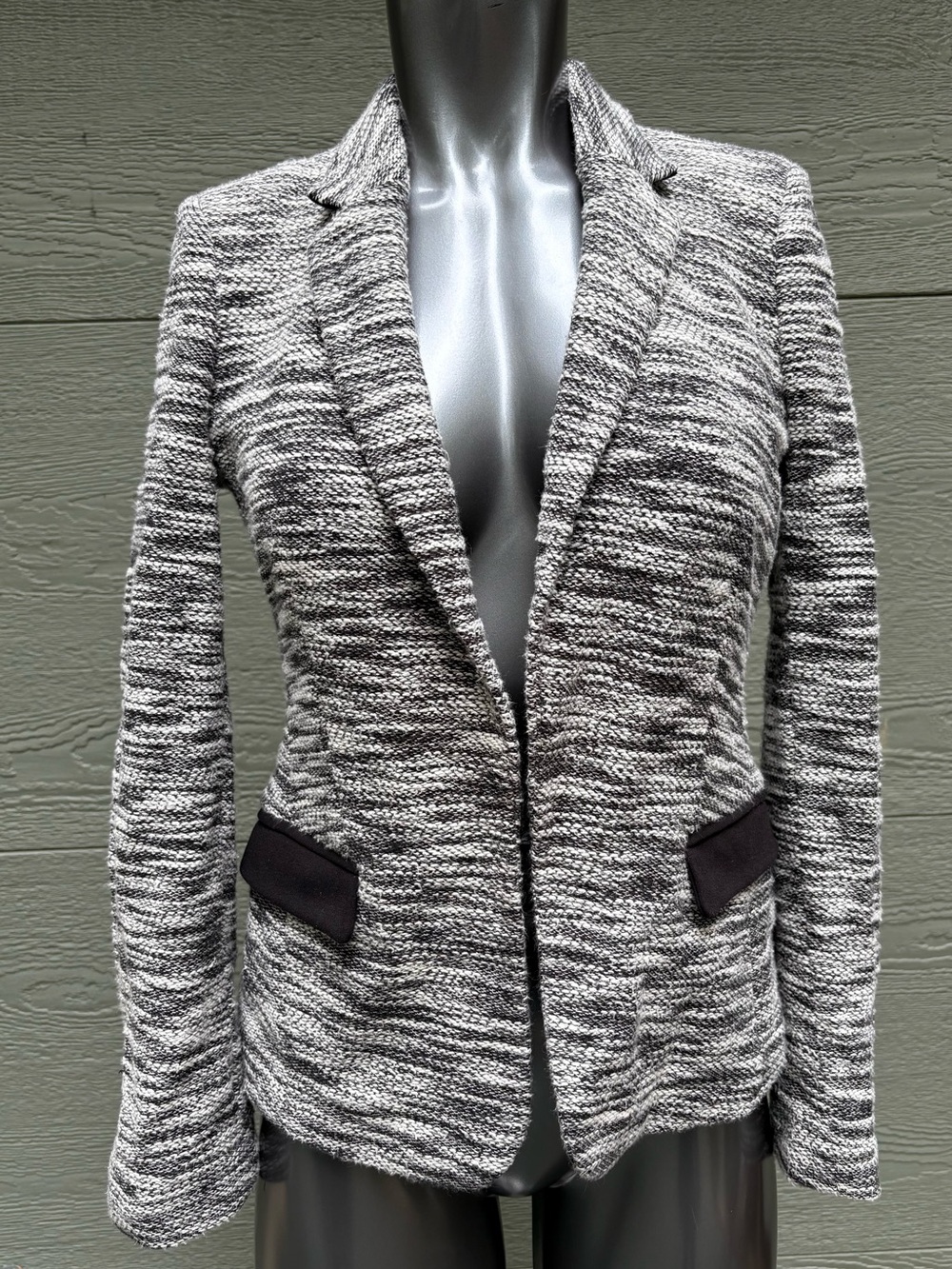 Banana Republic Marled Gray Knit Blazer